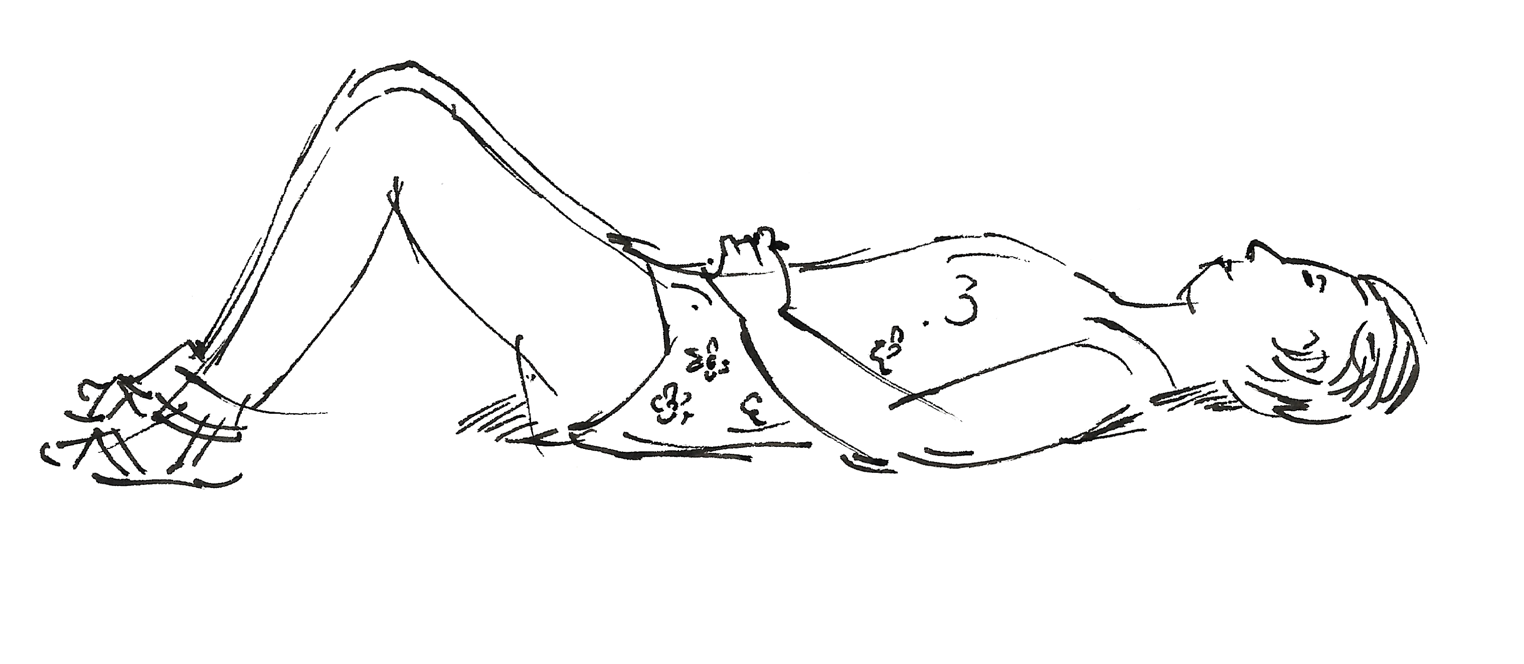 Drawing of girl laying down